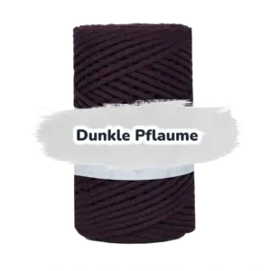Baumwollkordel 3mm - Polyesterkern -100 m - Dunkle Pflaume (395)