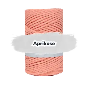 Baumwollkordel 3mm - Polyesterkern -100 m - Aprikose (335)