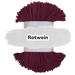 Baumwollkordel 5mm - Polyesterkern -100 m - Rotwein (380)