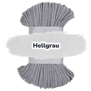 Baumwollkordel 5mm - Polyesterkern -100 m - Hellgrau (100)