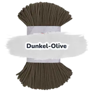 Baumwollkordel 5mm - Polyesterkern -100 m - Dunkel-Oliv (670)
