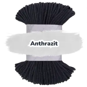 Baumwollkordel 5mm - Polyesterkern -100 m - Anthrazit (175)