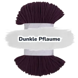 Baumwollkordel 5mm - Polyesterkern -100 m - Dunkle Pflaume (395)