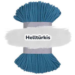 Baumwollkordel 5mm - Polyesterkern -100 m - Helles Türkis (410)