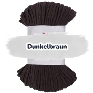 Baumwollkordel 5mm - Polyesterkern -100 m - Dunkelbraun (775)