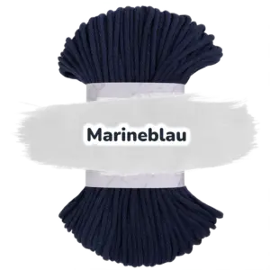 Baumwollkordel 5mm - Polyesterkern -100 m - Marineblau (850)