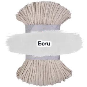 Baumwollkordel 5mm - Polyesterkern -100 m - Ecru (050)