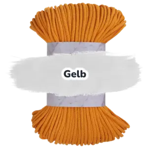 Baumwollkordel 5mm - Polyesterkern -100 m - Gelb (260)