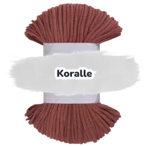 Baumwollkordel 5mm - Polyesterkern -100 m - Koralle (355)