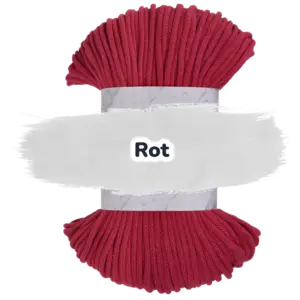 Baumwollkordel 5mm - Polyesterkern -100 m - Rot (370)