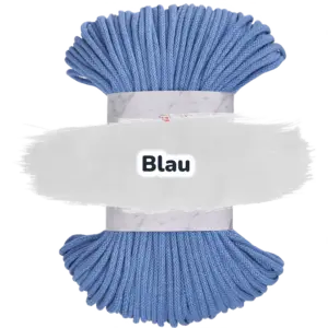 Baumwollkordel 5mm - Polyesterkern -100 m - Blau (480)