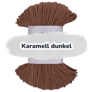 Baumwollkordel 5mm - Polyesterkern -100 m - Dunkel Karamell (740)
