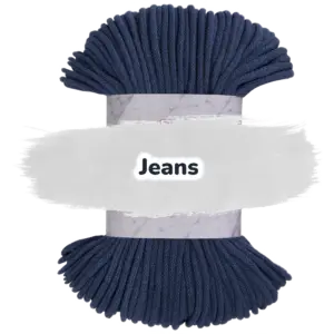 Baumwollkordel 5mm - Polyesterkern -100 m - Jeans (800)