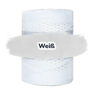 Flache Polyester Kordel 2mm 250m - Weiß (01)