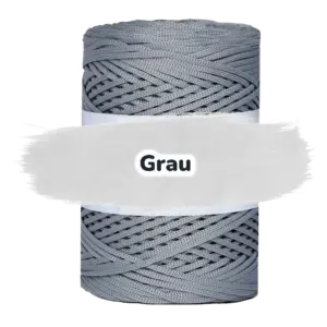 Flache Polyester Kordel 2mm 250m - Grau (11)