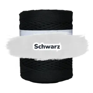 Flache Polyester Kordel 2mm 250m - Schwarz (18)