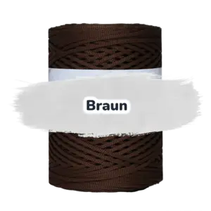 Flache Polyester Kordel 2mm 250m - Braun (17)