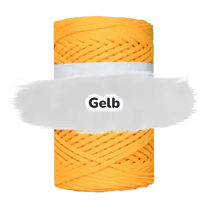 Flache Polyester Kordel 3mm 100m - Gelb (25)