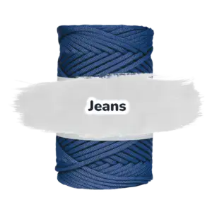 Flache Polyester Kordel 3mm 100m - Jeans (21)