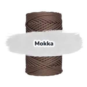 Flache Polyester Kordel 3mm 100m - Mokka (05)