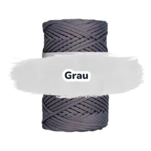 Flache Polyester Kordel 3mm 100m - Grau (11)
