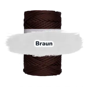 Flache Polyester Kordel 3mm 100m - Braun (17)