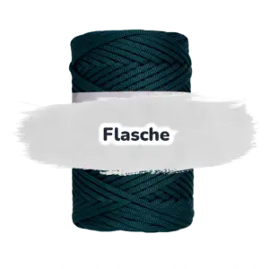 Flache Polyester Kordel 3mm 100m - Flaschengrün (08)