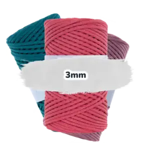 Baumwollkordel 3mm - Polyesterkern -100 m