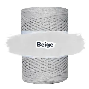 Flache Polyester Kordel 2mm 250m - Beige (03)