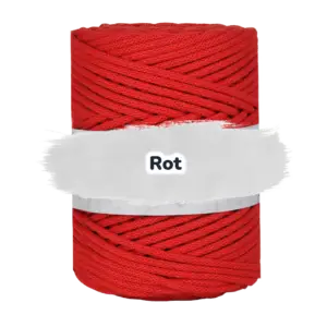 Baumwollkordel 5mm - Baumwollkern -100 m - Rot (370)