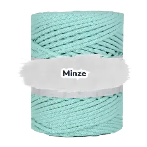 Baumwollkordel 5mm - Baumwollkern -100 m - Minze (600)