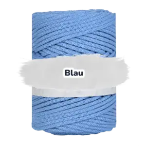Baumwollkordel 5mm - Baumwollkern -100 m - Blau (480)