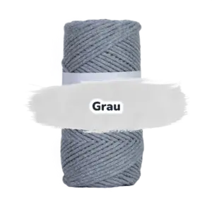 Baumwollkordel 2mm - Baumwollkern- 100 m - Grau (125)