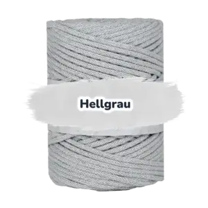 Baumwollkordel 5mm - Baumwollkern -100 m - Hellgrau (100)