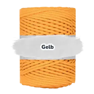 Baumwollkordel 5mm - Baumwollkern -100 m - Gelb (260)