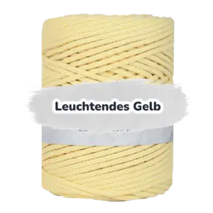 Baumwollkordel 5mm - Baumwollkern -100 m - Leuchtendes Gelb (250)