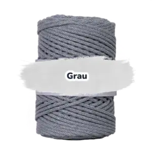 Baumwollkordel 5mm - ohne Kern -100 m - Grau (125)