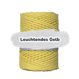 Baumwollkordel 5mm - ohne Kern -100 m - Leuchtendes Gelb (250)