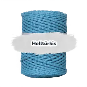 Baumwollkordel 5mm - ohne Kern -100 m - Helles Türkis (410)