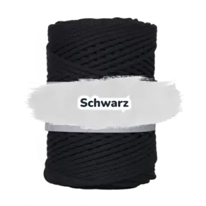Baumwollkordel 5mm - ohne Kern -100 m - Schwarz (900)