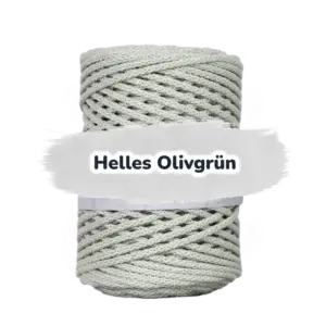 Baumwollkordel 5mm - ohne Kern -100 m - Helles Olivgrün (665)