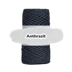Baumwollkordel 2mm - Baumwollkern- 100 m - Anthrazit (175)