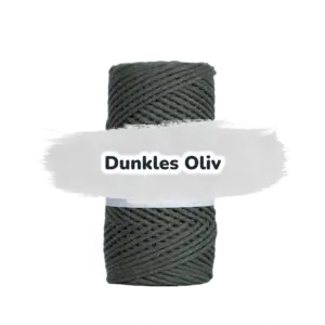Baumwollkordel 2mm - Baumwollkern- 100 m - Dunkel-Oliv (670)