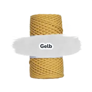 Baumwollkordel 2mm - Baumwollkern- 100 m - Gelb (260)