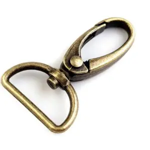Karabinerhaken 25mm - verschiedene Farben - Altmessing