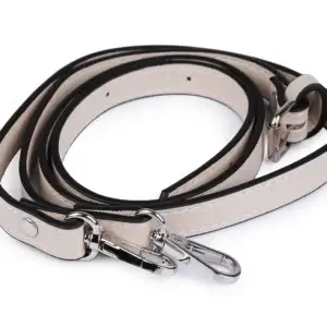 Taschenriemen mit Karabinern – Kunstleder – creme