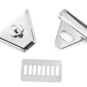 Taschenverschluss - dreieckig - 47x50 mm - Nickel