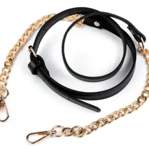 Verstellbarer Taschenriemen mit Kette und Karabinern – schwarz/gold