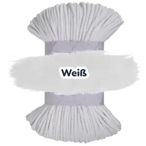 Baumwollkordel 5mm - Polyesterkern -100 m - Weiß (000)