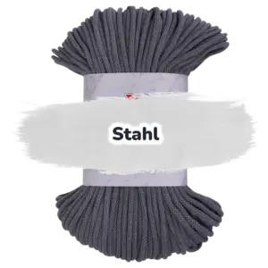 Baumwollkordel 5mm - Polyesterkern -100 m - Stahl (140)
